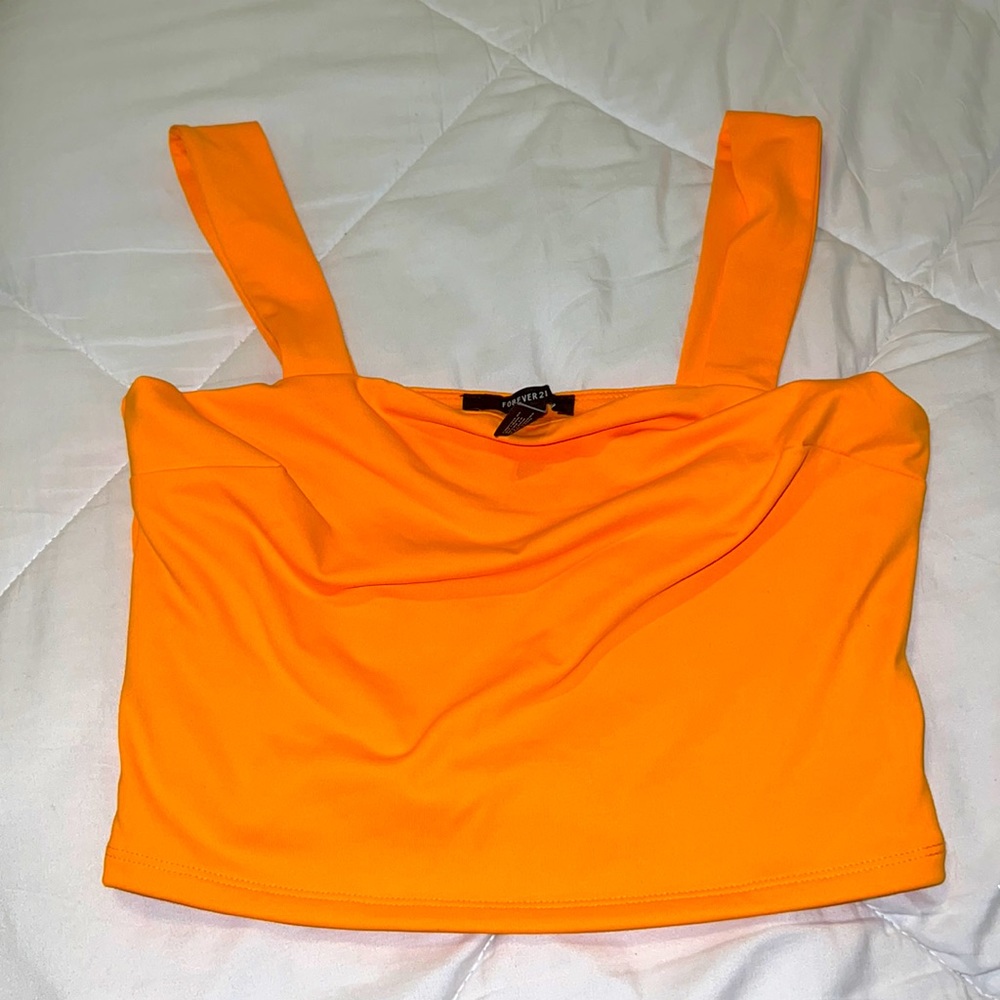 Orange square cut tank top